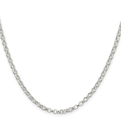 36 Inch Sterling Silver 3.5mm Rolo Chain Necklace