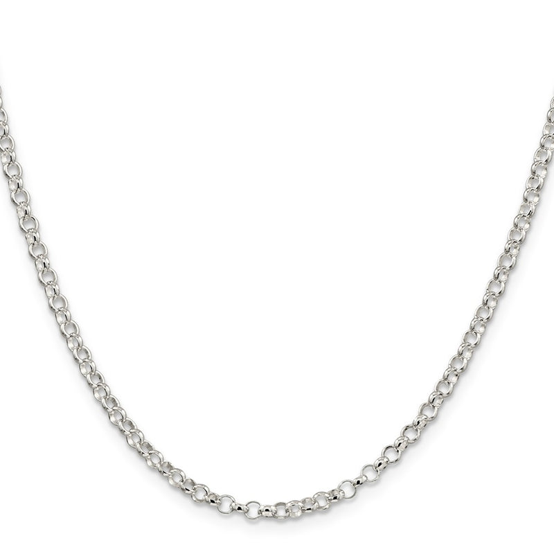 36 Inch Sterling Silver 3.5mm Rolo Chain Necklace