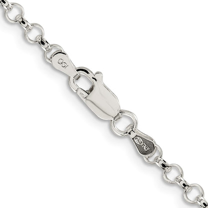 22 Inch Sterling Silver 3.5mm Rolo Chain Necklace