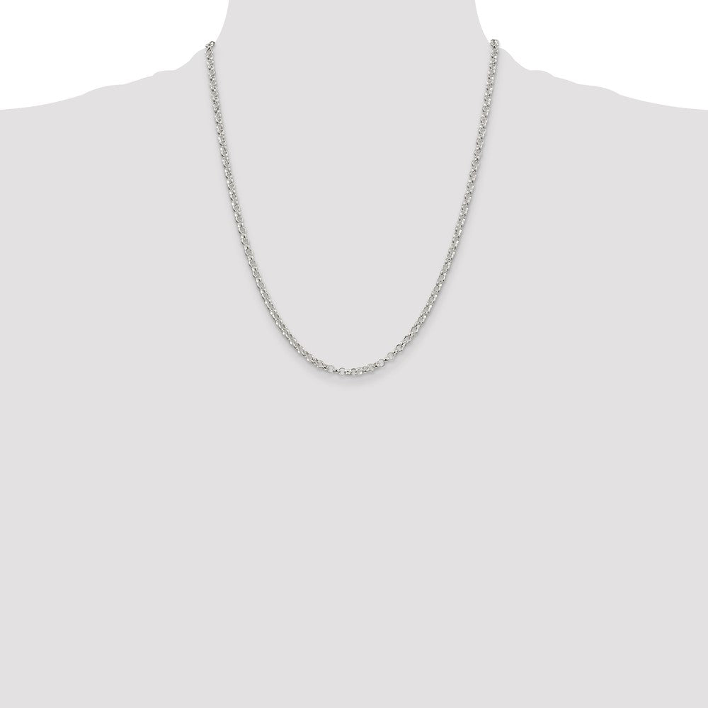 22 Inch Sterling Silver 3.5mm Rolo Chain Necklace