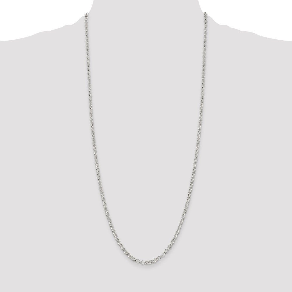 30 Inch Sterling Silver 3.5mm Rolo Chain Necklace