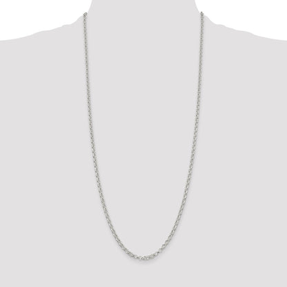 30 Inch Sterling Silver 3.5mm Rolo Chain Necklace