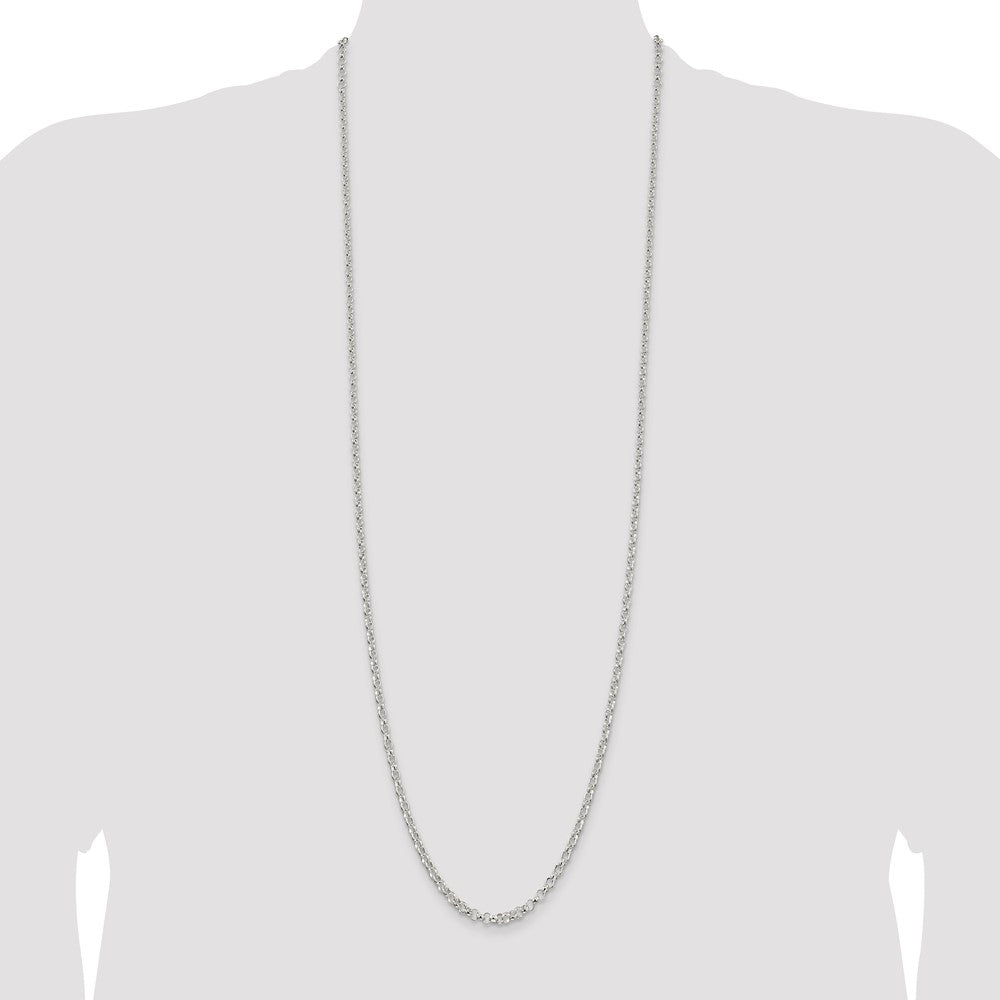 36 Inch Sterling Silver 3.5mm Rolo Chain Necklace