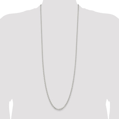 36 Inch Sterling Silver 3.5mm Rolo Chain Necklace