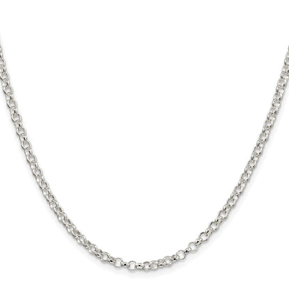 Sterling Silver Rhodium-Plated 3.5mm Rolo Chain