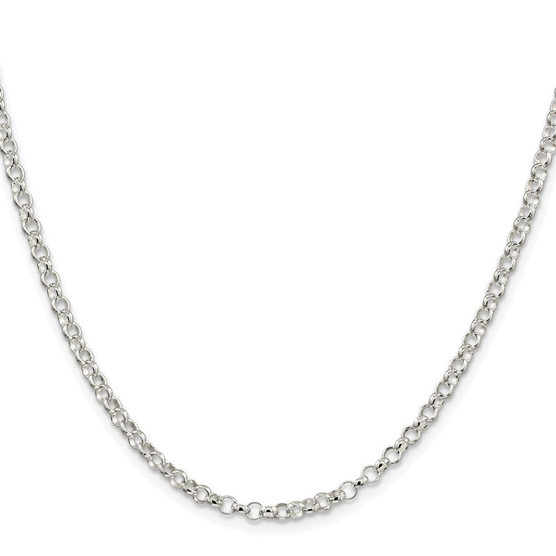 Sterling Silver Rhodium-Plated 3.5mm Rolo Chain