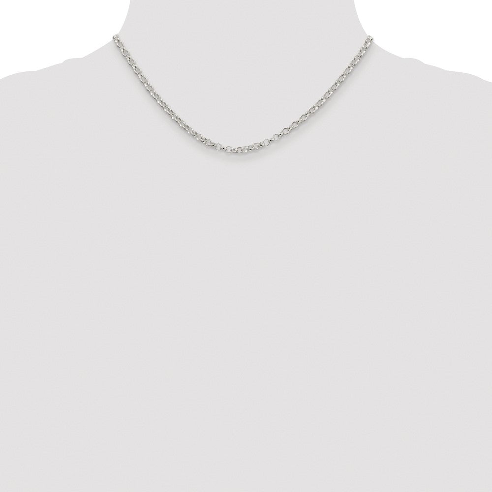 Sterling Silver Rhodium-Plated 3.5mm Rolo Chain