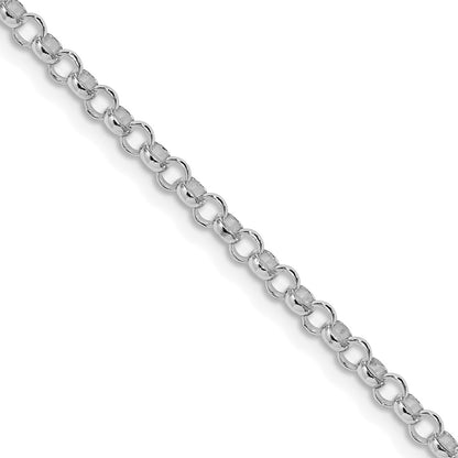 Sterling Silver Rhodium-Plated 3.5mm Rolo Chain
