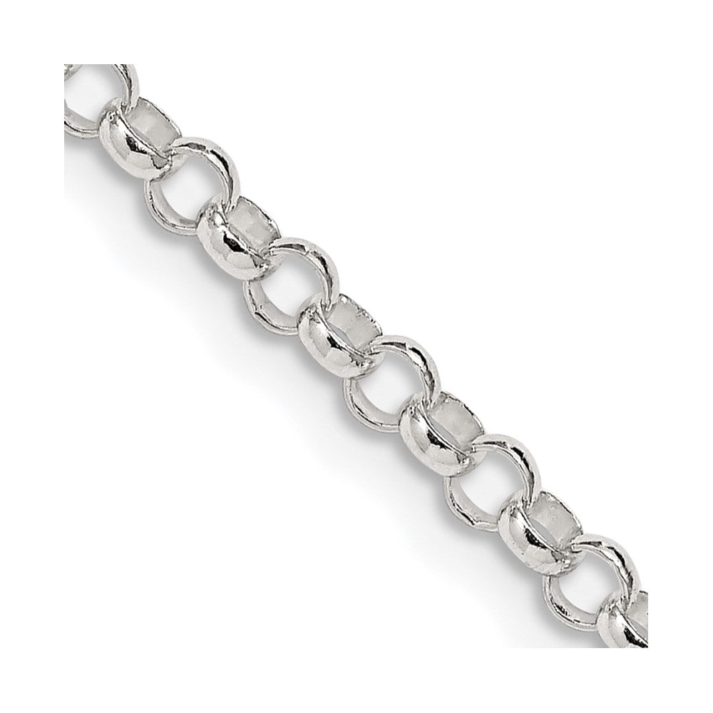 22 Inch Sterling Silver 3.5mm Rolo Chain Necklace