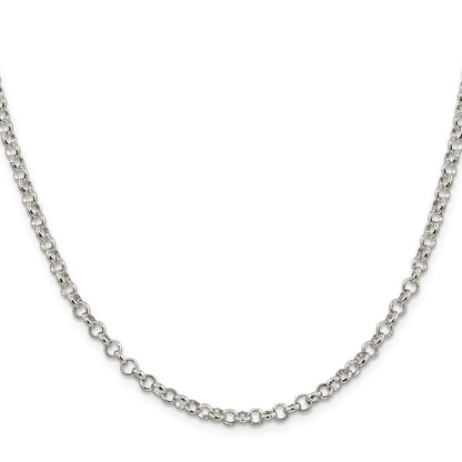 36 Inch Sterling Silver 4mm Rolo Chain Necklace