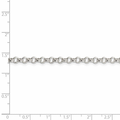 42 Inch Sterling Silver 4mm Rolo Chain Necklace