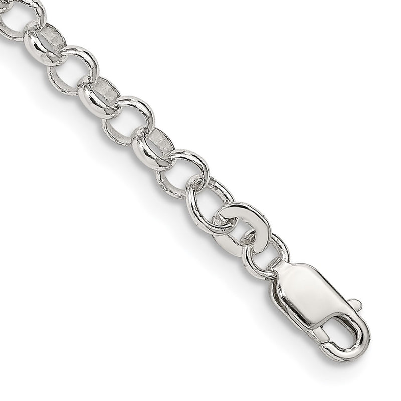 8 Inch Sterling Silver 4mm Rolo Chain Bracelet