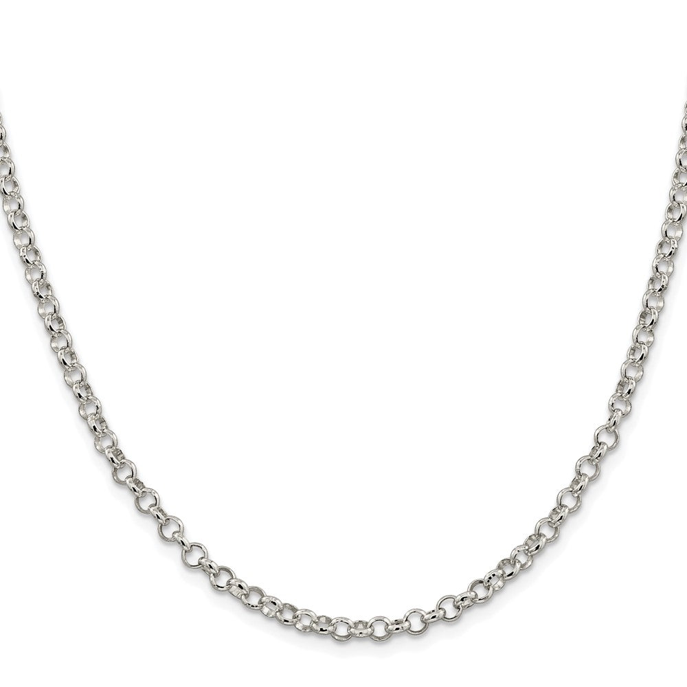 Sterling Silver Rhodium-Plated 4mm Rolo Chain