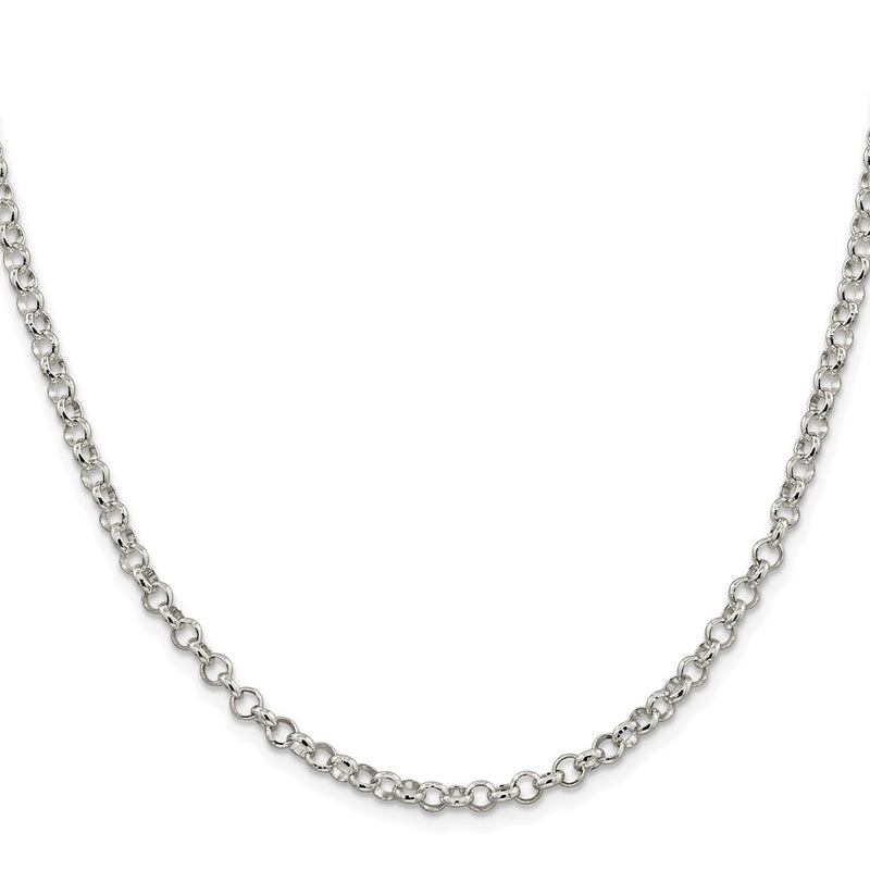 Sterling Silver Rhodium-Plated 4mm Rolo Chain
