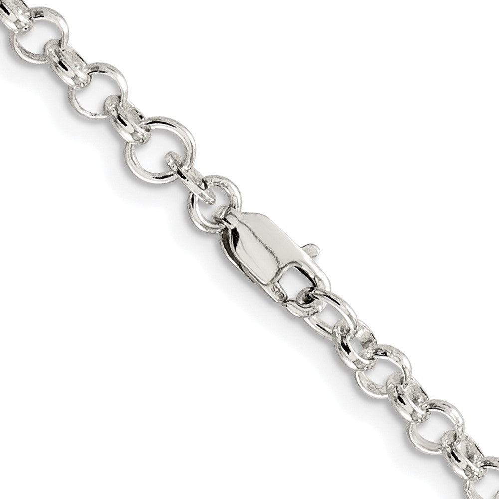 Sterling Silver Rhodium-Plated 4mm Rolo Chain