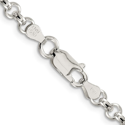 24 Inch Sterling Silver 4.6mm Rolo Chain Necklace