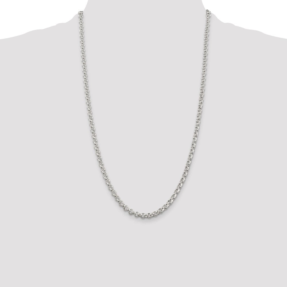 26 Inch Sterling Silver 4.6mm Rolo Chain Necklace