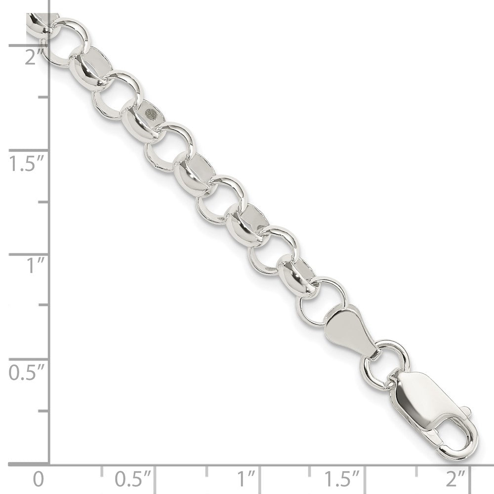 7.5 Inch Sterling Silver 6.0mm Belcher Light Bracelet