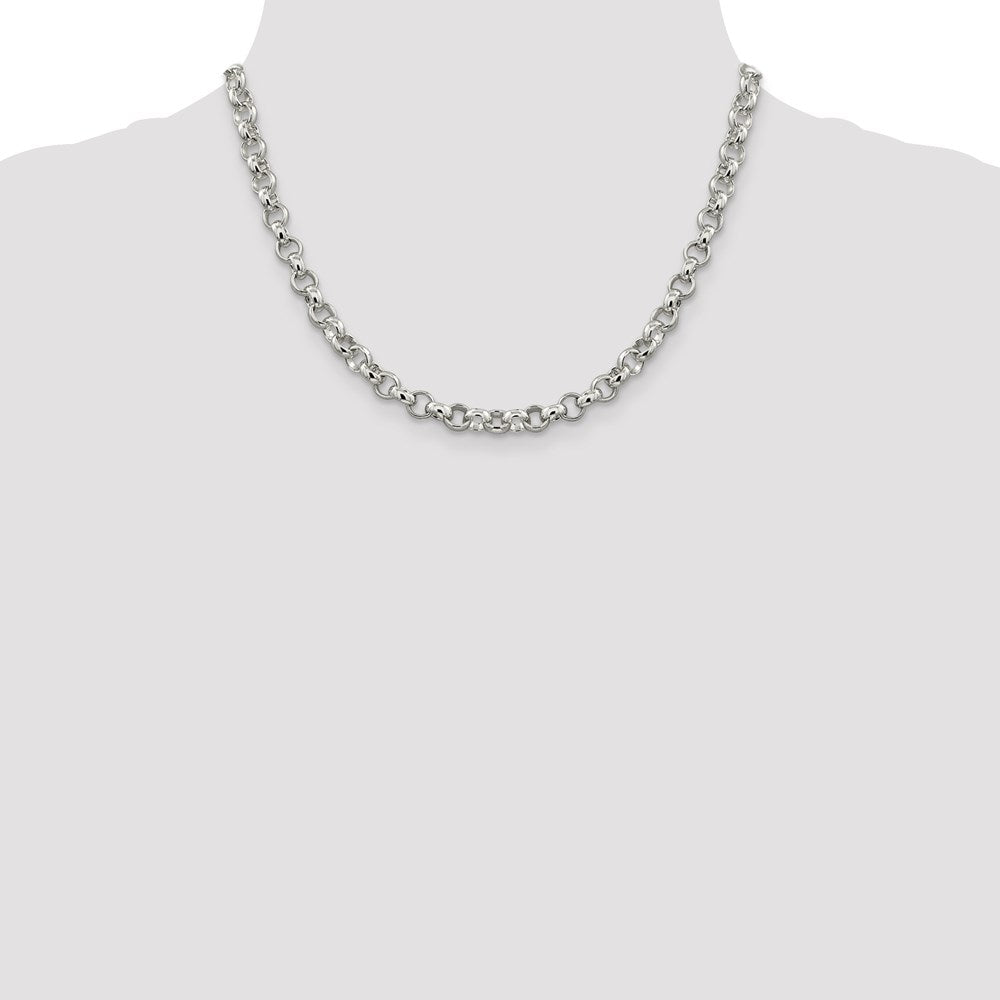 Sterling Silver 6.75mm Rolo Chain Necklace