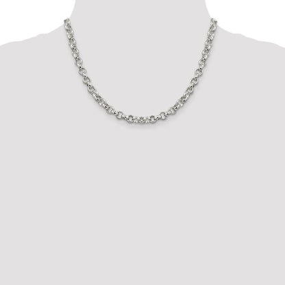 Sterling Silver 6.75mm Rolo Chain Necklace