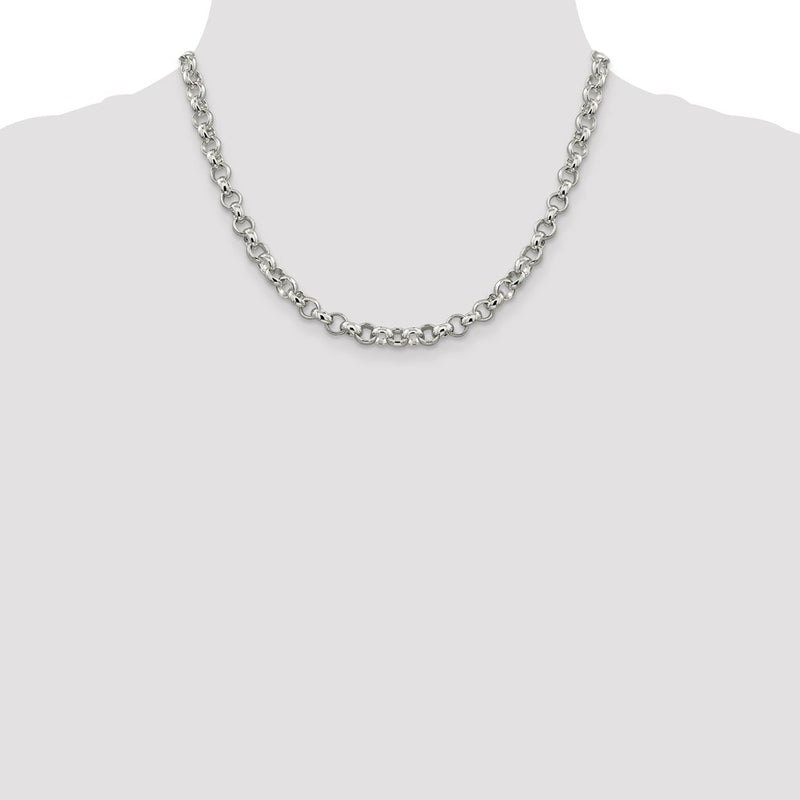 Sterling Silver 6.75mm Rolo Chain Necklace