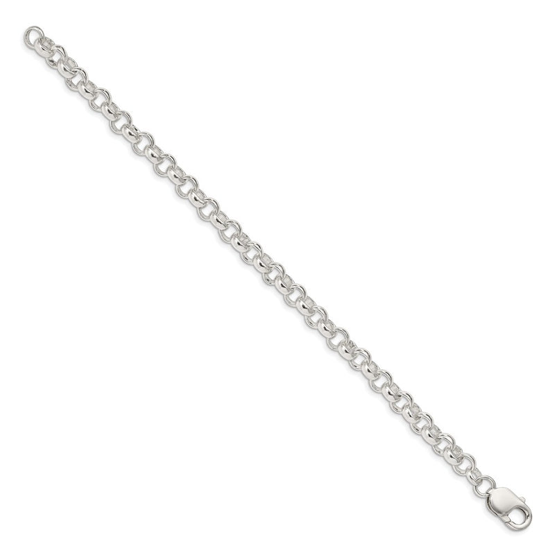 8 Inch Sterling Silver 6.75mm Rolo Chain Bracelet