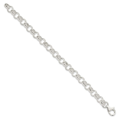 7.5 Inch Sterling Silver 8.00mm Belcher Light Bracelet