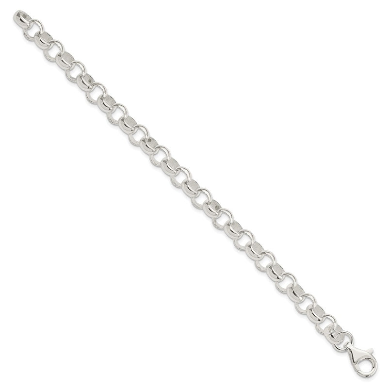 7.5 Inch Sterling Silver 8.00mm Belcher Light Bracelet