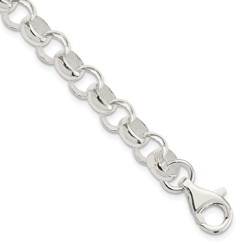 7.5 Inch Sterling Silver 8.00mm Belcher Light Bracelet