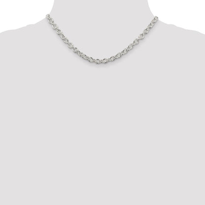 16 Inch Sterling Silver 6.1mm Cable Chain Necklace