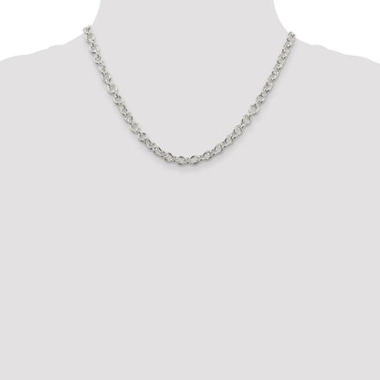 18 Inch Sterling Silver 6.1mm Cable Chain Necklace