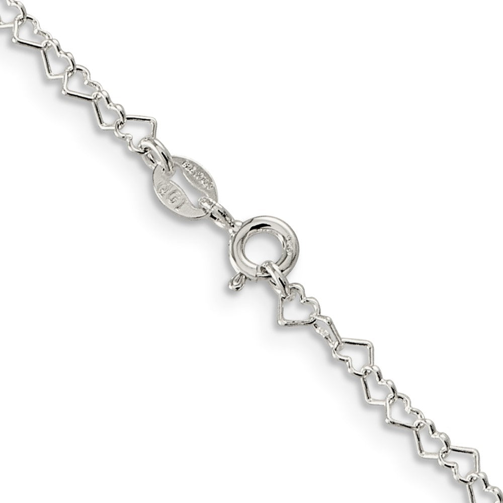 24 Inch Sterling Silver 3.5mm Fancy Heart Link Chain Necklace