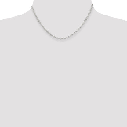 16 Inch Sterling Silver 3.5mm Fancy Heart Link Chain Necklace