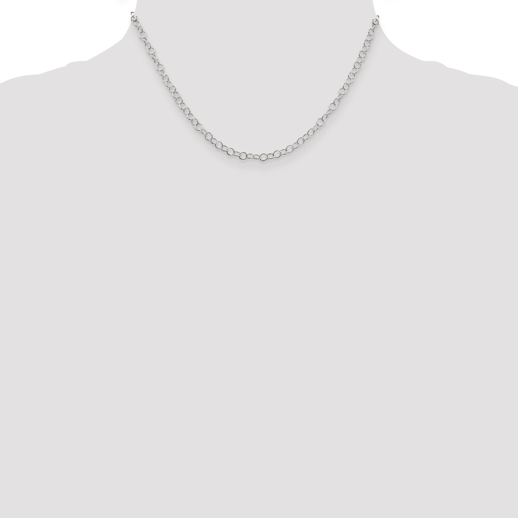 16 Inch Sterling Silver 3.5mm Fancy Cable Chain Necklace
