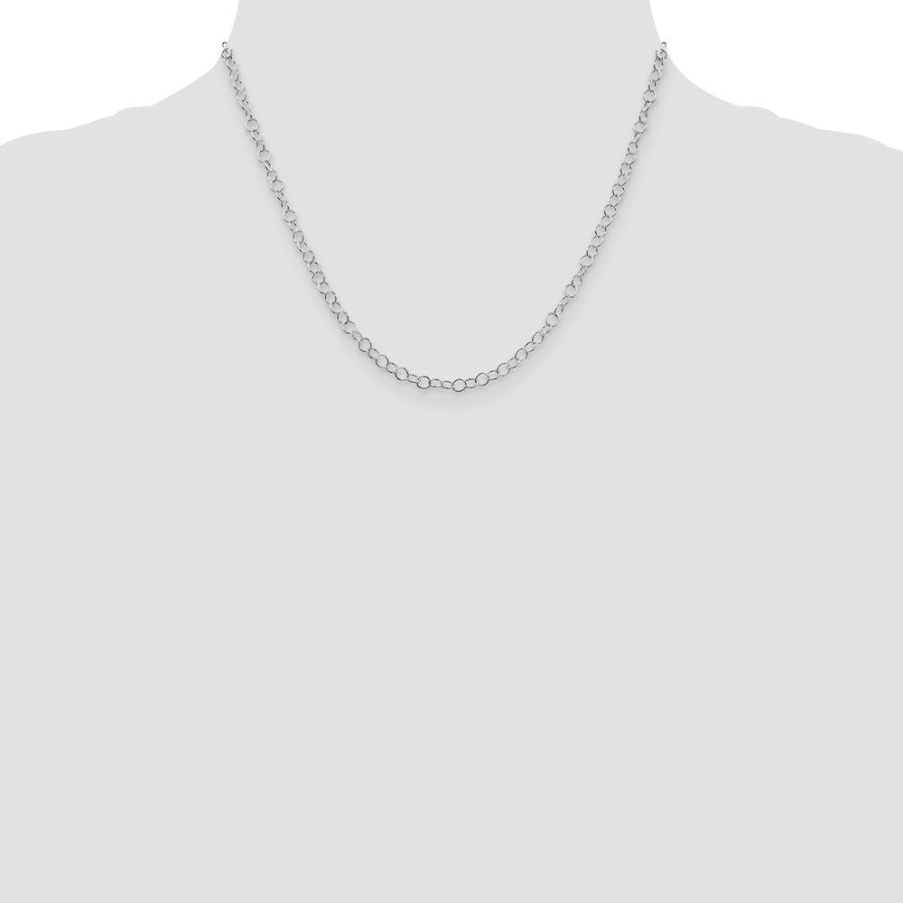 18 Inch Sterling Silver 3.5mm Fancy Cable Chain Necklace