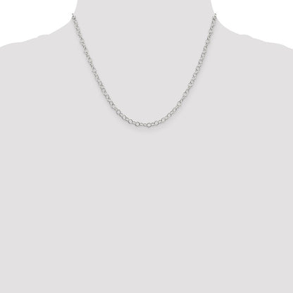 18 Inch Sterling Silver 3.5mm Fancy Cable Chain Necklace