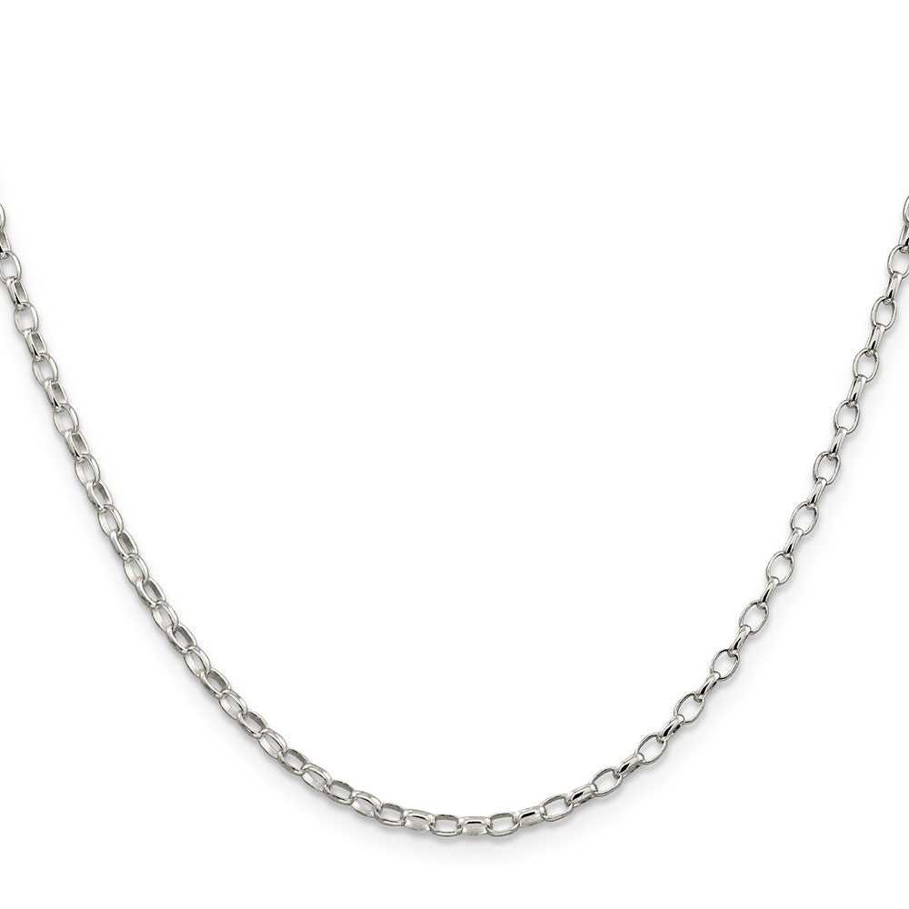 22 Inch Sterling Silver 2.5mm Oval Fancy Rolo Chain Necklace