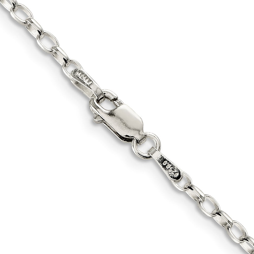 26 Inch Sterling Silver 2.5mm Oval Fancy Rolo Chain Necklace