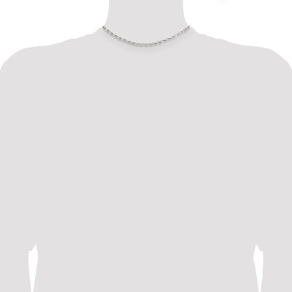 14 Inch Sterling Silver 2.5mm Oval Fancy Rolo Chain