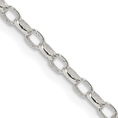 14 Inch Sterling Silver 2.5mm Oval Fancy Rolo Chain