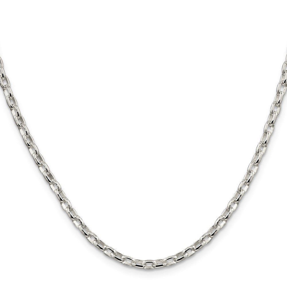 26 Inch Sterling Silver 3.2mm Oval Fancy Rolo Chain Necklace