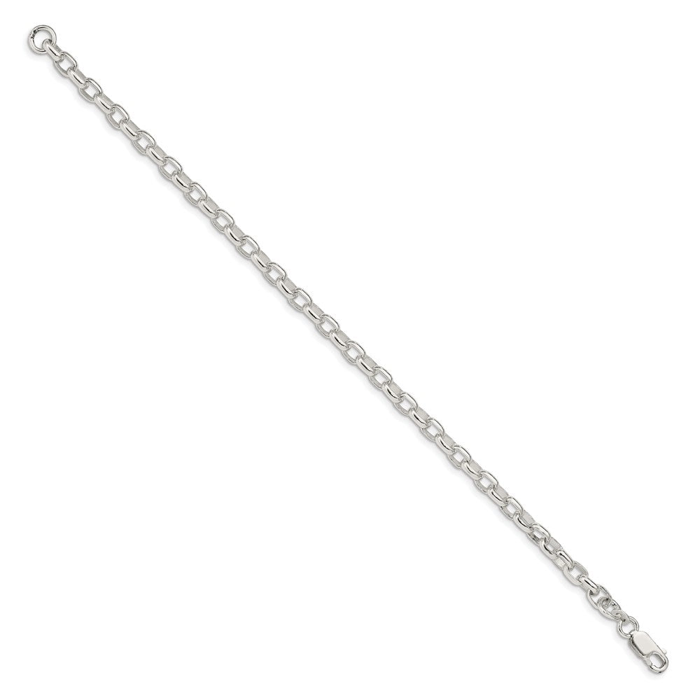 8 Inch Sterling Silver 4.4mm Oval Fancy Rolo Chain Bracelet