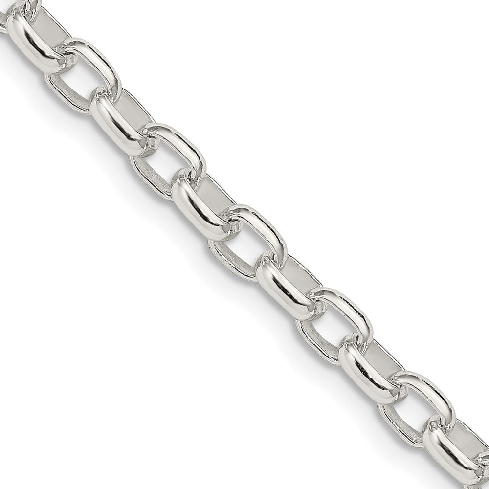 18 Inch Sterling Silver 4.4mm Oval Fancy Rolo Chain Necklace