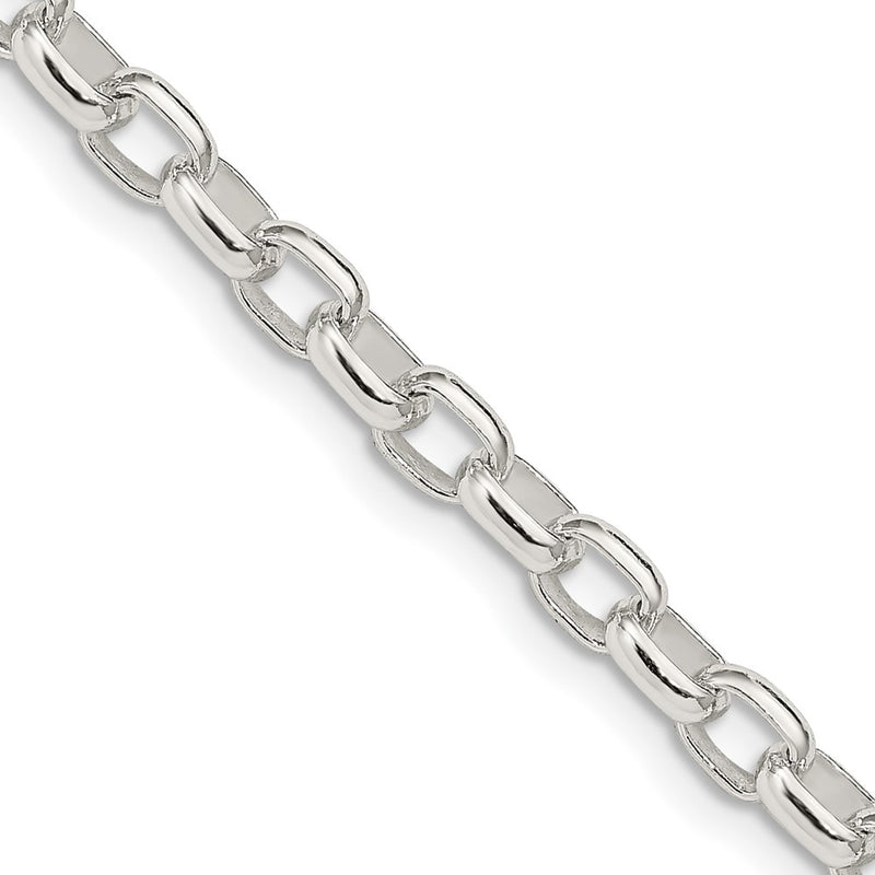 20 Inch Sterling Silver 4.4mm Oval Fancy Rolo Chain Necklace