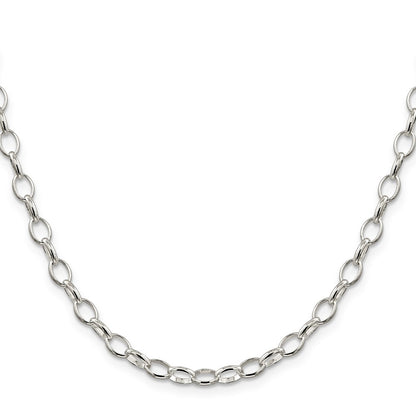 20 Inch Sterling Silver 5mm Fancy Rolo Chain Necklace
