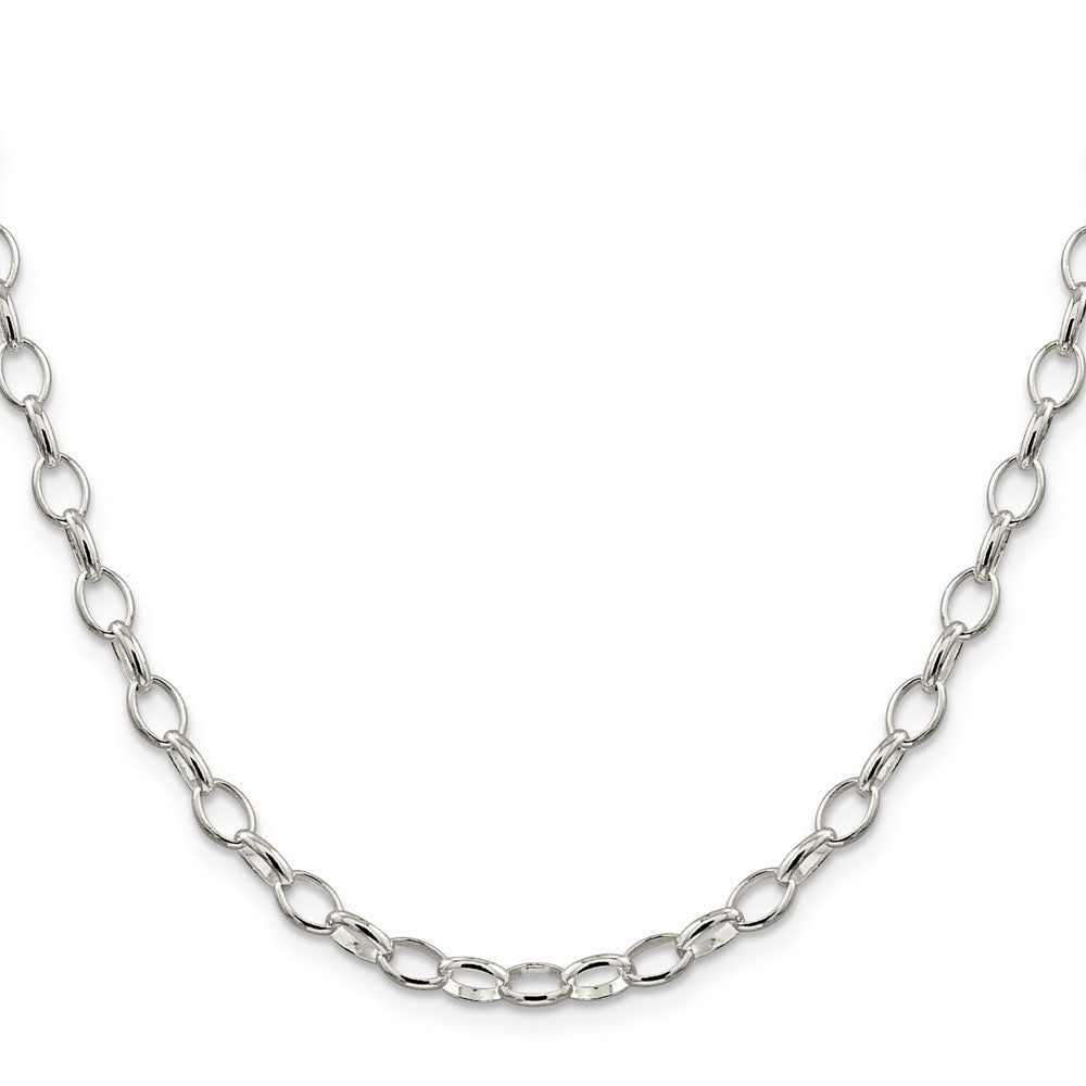 24 Inch Sterling Silver 5mm Fancy Rolo Chain Necklace