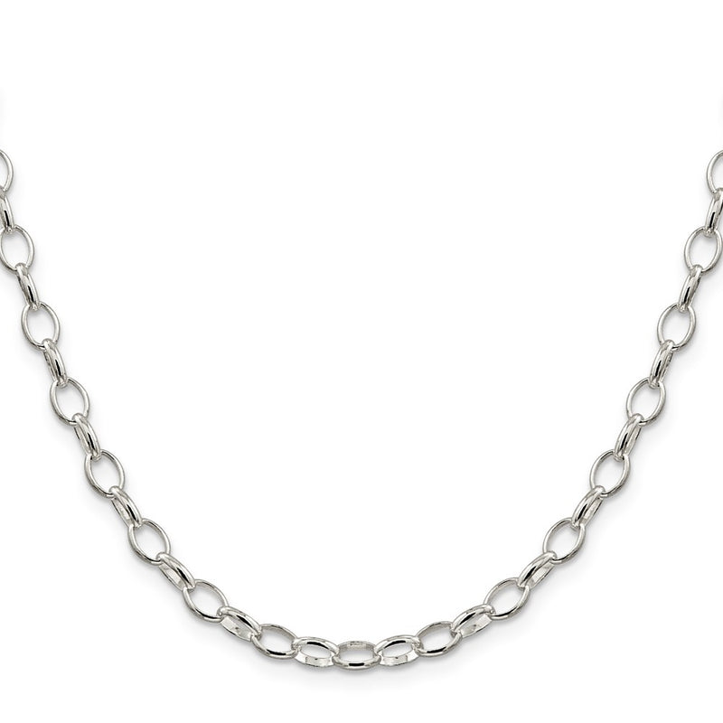 24 Inch Sterling Silver 5mm Fancy Rolo Chain Necklace