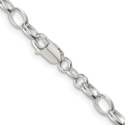 24 Inch Sterling Silver 5mm Fancy Rolo Chain Necklace