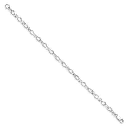 Sterling Silver Amore La Vita Rhodium-Plated Polished 5mm 7 Inch Rolo With Lobster Clasp Charm Bracelet