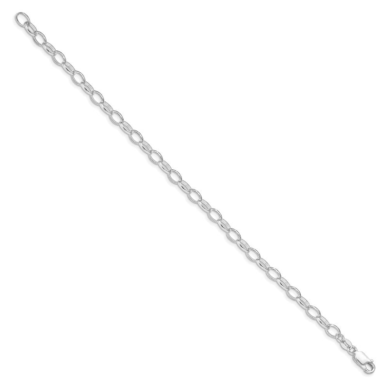 Sterling Silver Amore La Vita Rhodium-Plated Polished 5mm 7 Inch Rolo With Lobster Clasp Charm Bracelet